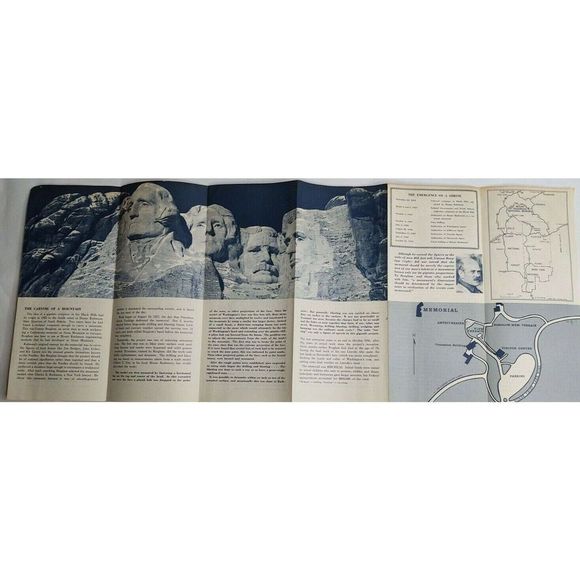 Vintage Ad Advertising 1965 Mount Rushmore National Park Brochure Pamphlet Map - Picture 8 of 8